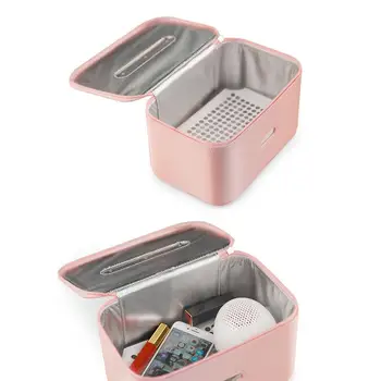

1pc UVC Deep Ultraviolet Sterilization Multi-functional Storage Bag Sterilizer Box Professional Automatic UV Light Box (Apricot)