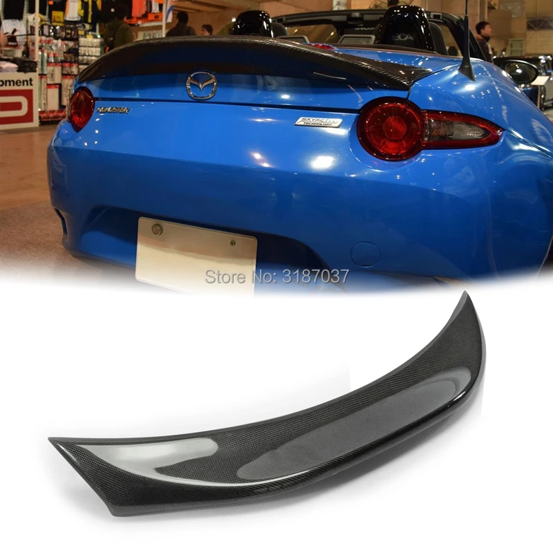 For Mazda MX5 ND Miata Garage Vary Style Carbon Fiber Rear Roof Spoiler Wing Trunk Lip Boot