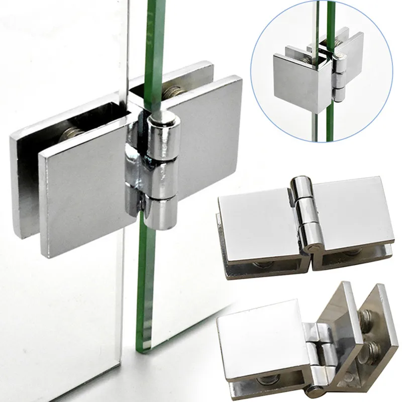 Cabinet glass door hinges 2PCS stainless steel hinges door hinges suitable for glass thickness 5-8mm 90/180/0 degree