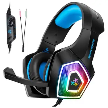 

New HUNTERSPIDER V1 Gaming Headset with Mic LED Headphones Stereo Bass Heaphone With Mic LED Light for PS4 Xbox