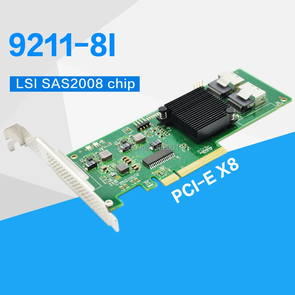 Плата RAID контроллера LSI OEM SATA/SAS 9211-8i LSI00194 8 портов 6 ГБ/сек. PCI-Express 2 0 SAS HBA кабель в