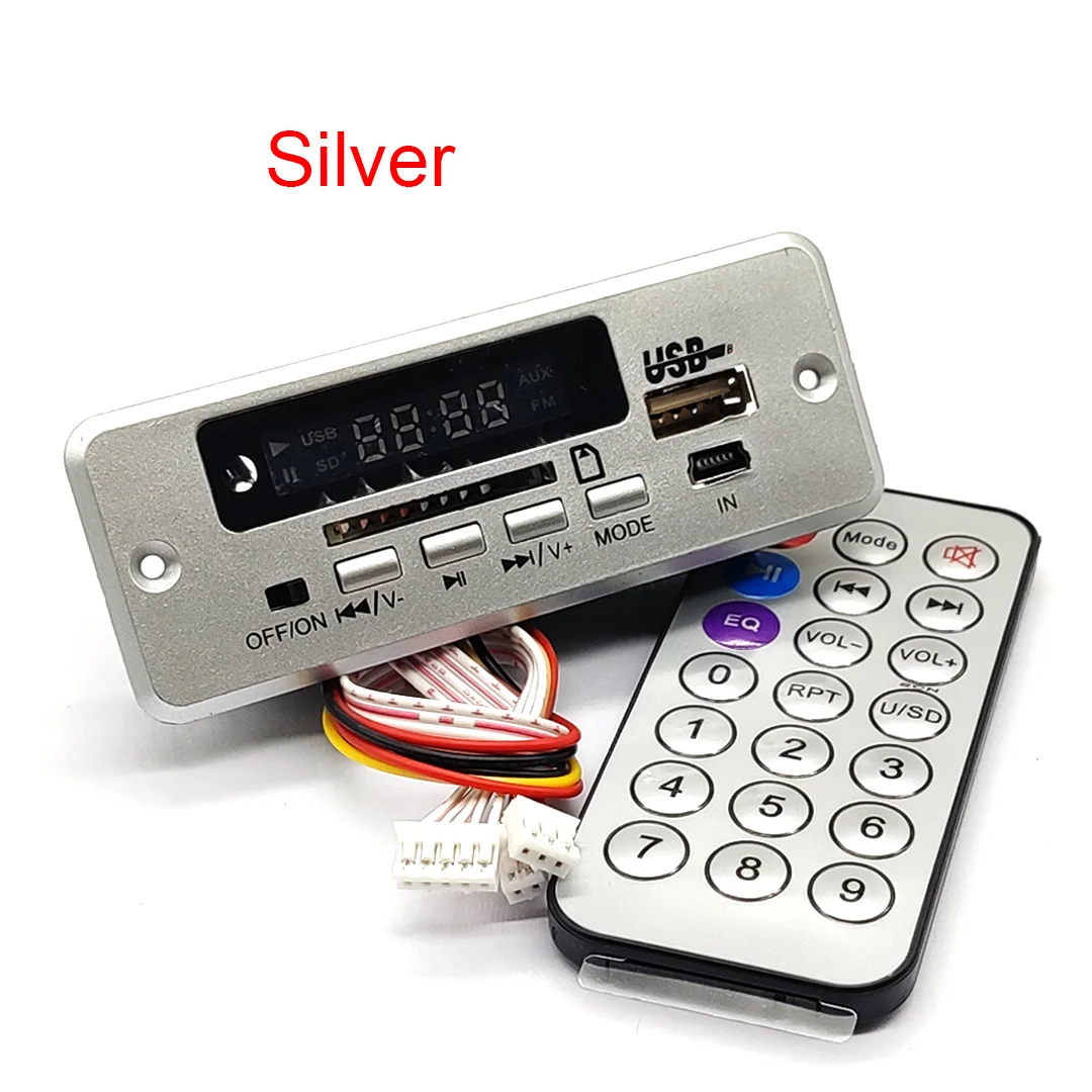 5V/12V MP3 Decoder Board Player With Display Dual Channel Without Power Amplifier Remote Control FM Power Off Memory 