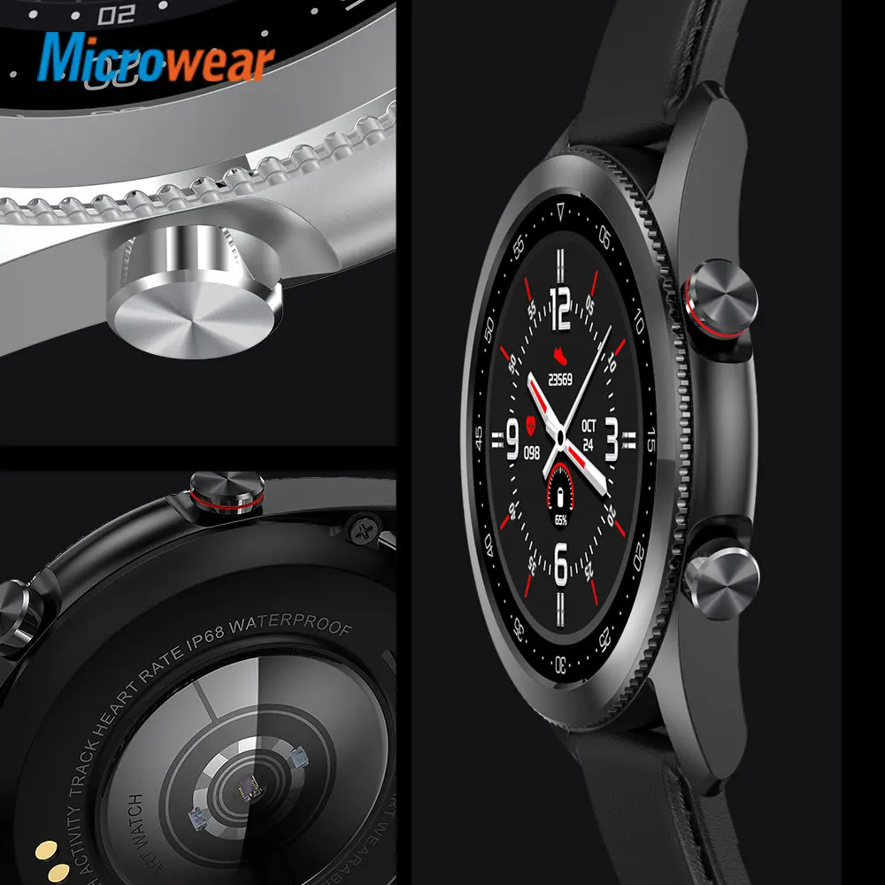Смарт часы Microwear L19 с IP68 водонепроницаемые Bluetooth ЭКГ пульс 1 28 дюйма фитнес трекер VS