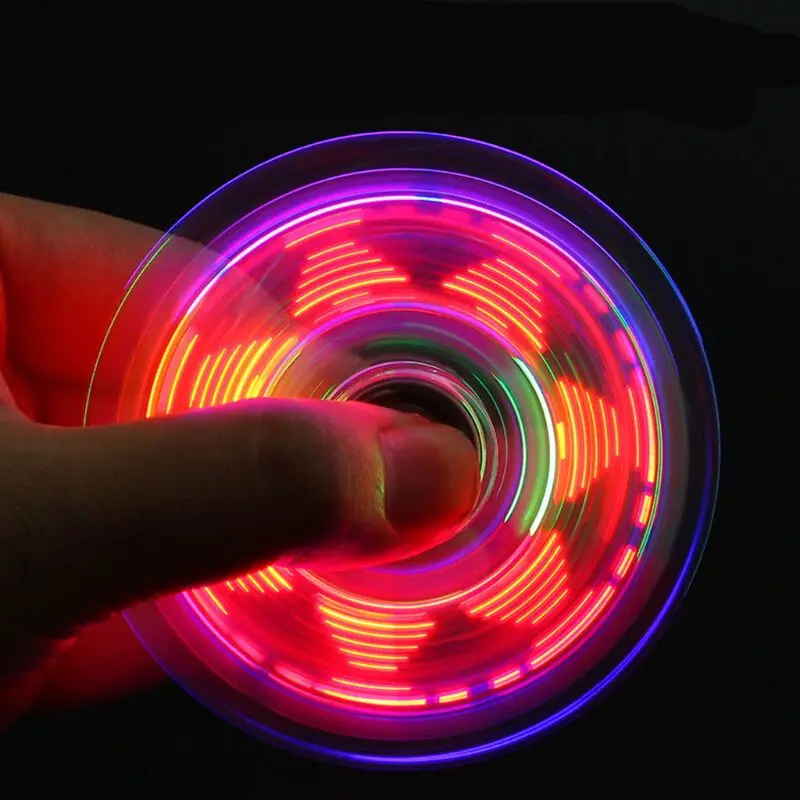 Nouveauté changements multiples LED Fidget Spinner lumineux main haut fileurs brillent dans l'obscurité EDC jouets anti-Stress