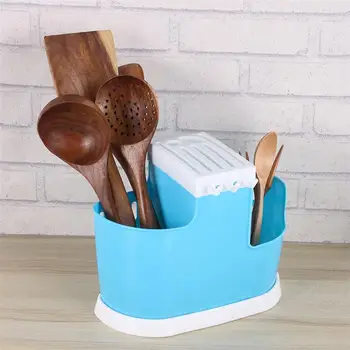 

Kitchen Draining Chopsticks Holder Punch Free Spoon Chopsticks Cutter Storage Rack Spoon Container Plastic Tableware Holder