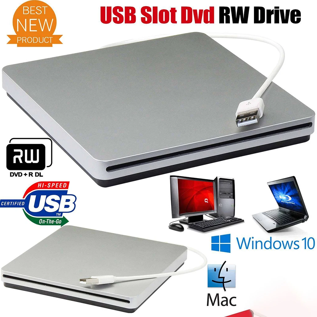 USB внешний слот DVD CD RW привод горелка Superdrive ноутбук Настольный портативный