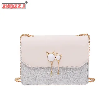 

2019 Nueva Moda Señoras Bolso Cuadrado de Alta Calidad de PU de Cuero Las Mujeres Diseñador Bolso Cadena Hombro Crossbody Bolsa