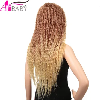 

Long Kinky Curly Synthetic Brazilian Hair Wig Natural Blonde 150% Density Glueless Heat Resistant Wigs For Women Alibaby
