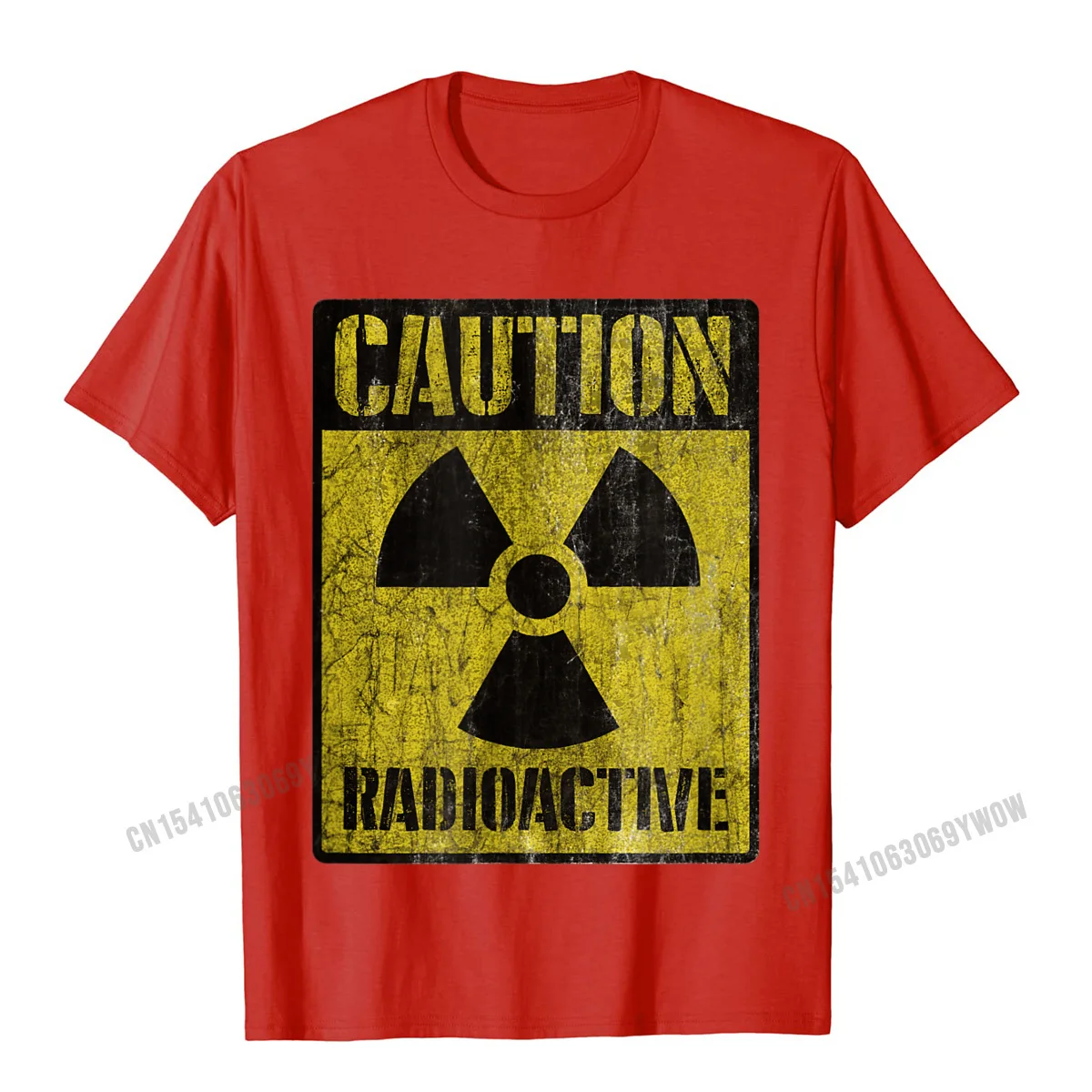 Printing T-shirts Hip Hop Crewneck Normal Cotton Men Tops Tees Funny Short Sleeve Tee Shirt Free Shipping Grunge Caution Radioactive T Shirt - Distressed T-Shirt__1098 red