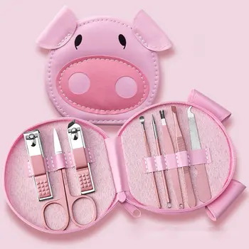 

8pcs/set Rose Gold Stainless Steel Nail Cuticle Pusher Clipper Scissor Nipper Tweezer Picker DIY Manicure Nail Art Tools Kits