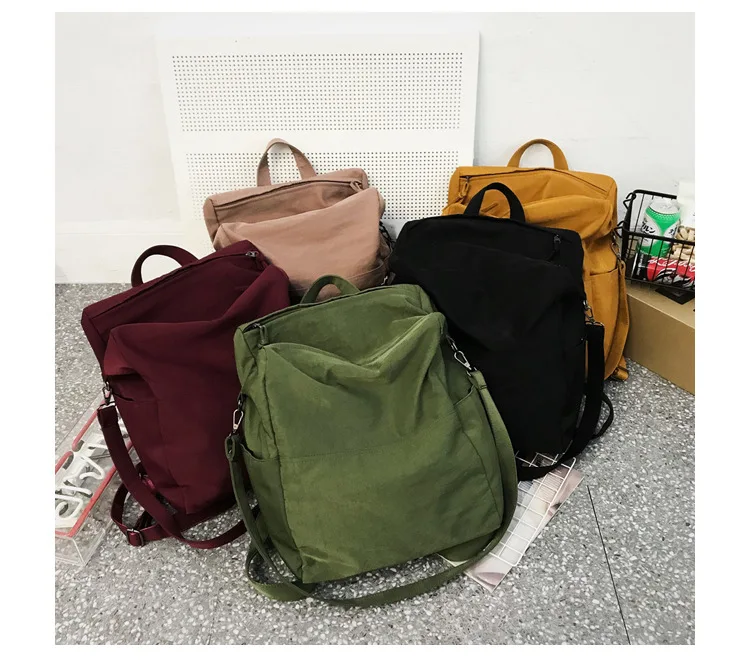 Модный классический рюкзак для мужчин и женщин, Одноцветный Школьный рюкзак, молодежный рюкзак для отдыха и путешествий, Женский Большой Вместительный холщовый рюкзак