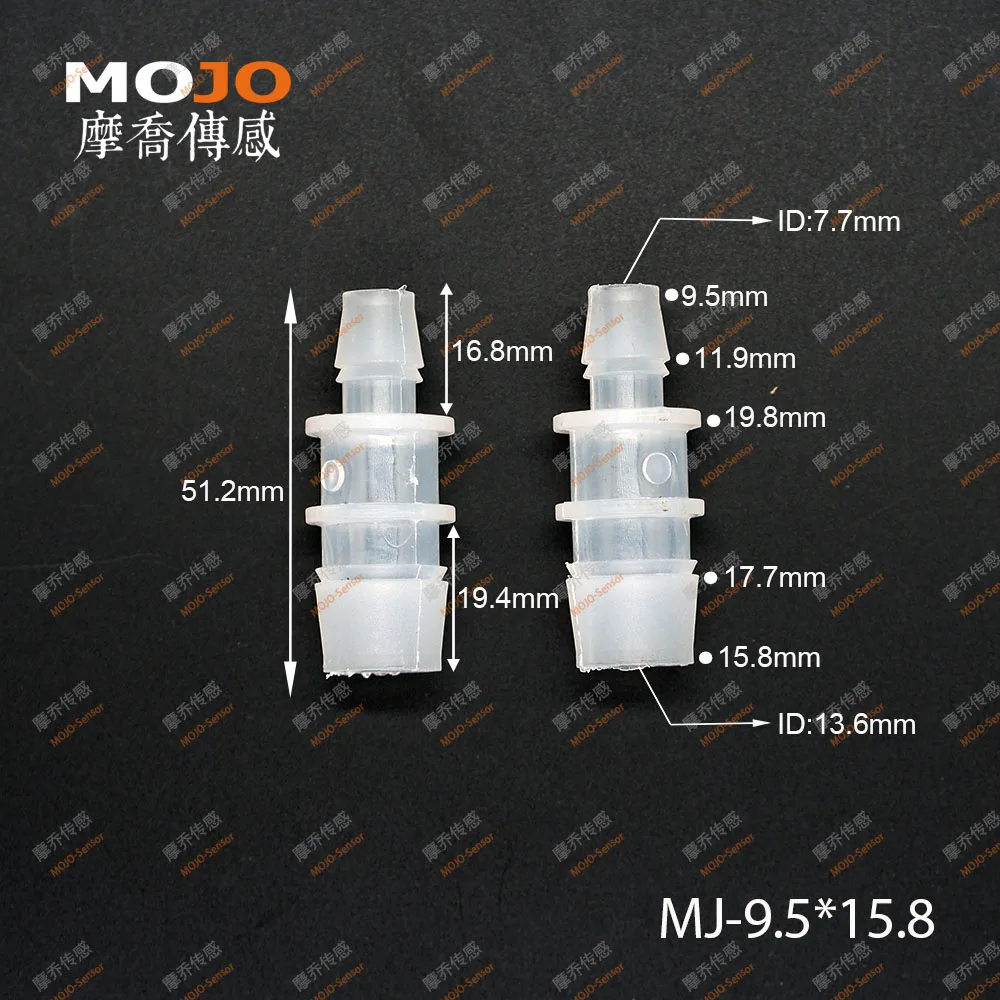 MJ-S9.5X15.8(100 шт) PP снижение типа Straght колючей воды фитинги Соединители