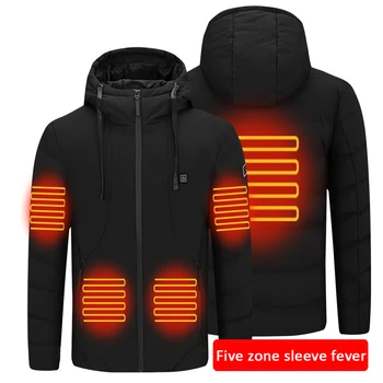 

High Quality Electric Heated Outdoor Sports Coat Winter Coat With Cap And USB Electric Heating Warmth Supplies