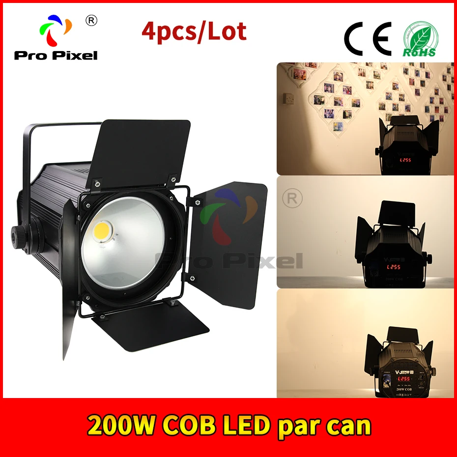 4pcs 2CH 200W COB LED Par WW for wdding light &amp Fashion show dj | Лампы и освещение