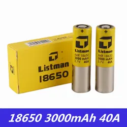 Listman IMR 18650 Vape батарея 3,7 V 40A 3000mAh литий-ионная аккумуляторная батарея 18650 батарея для электронной сигареты Vaper Box Mod