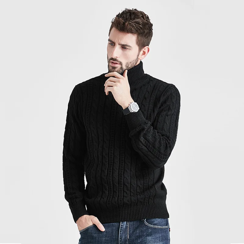 

Autumn Winter Black Striped Turtleneck Sweater Men Pullovers Long Sleeve Knit Top Loose Knitted Sweaters Oversize Knitwear Xxxl