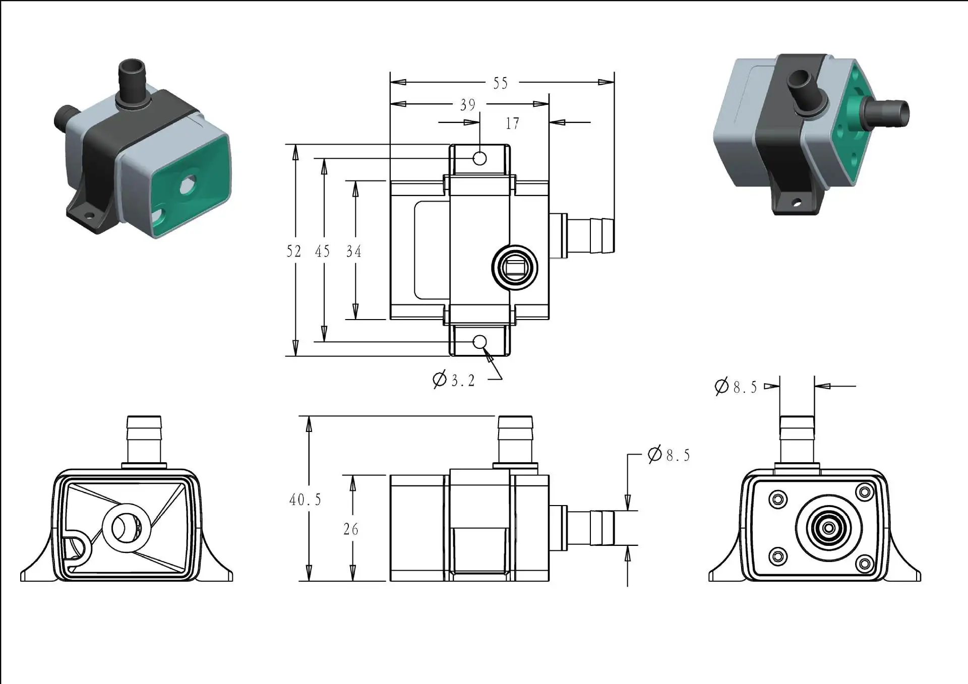 Dc12v DC Бесщеточный насос охлаждающий насос циркуляционный насос для фонтана тепловыделение насос Gd280-12300e