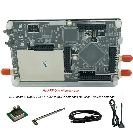 HackRF один 1 МГц до 6 ГГц программно-радио на платформе макетная плата SDR демонстрационная плата приемник для док-станции Ham Радио C5-002 - Цвет: TCXO USB antenna 2