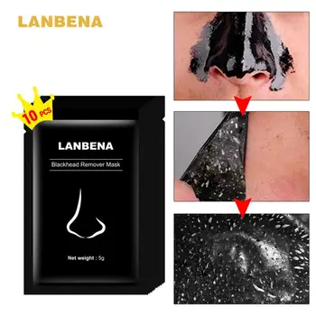 

LANBENA 5 Pair Black Mask Detox Blackhead Remover Nose Masks Acne Treatment Peeling Pore Strip Shrink Pores Skin Care Mask TXTB1