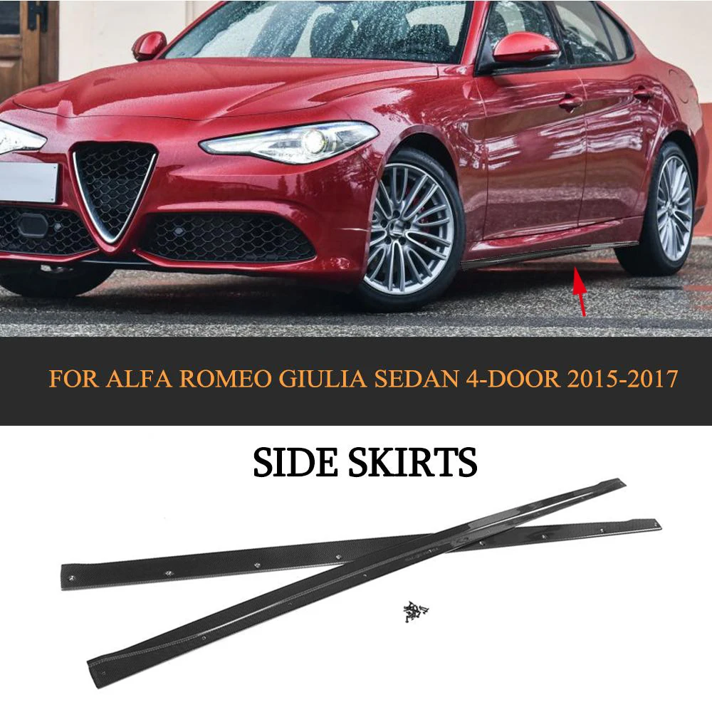 Углеродное волокно Авто фартуки боковые юбки для Alfa Romeo Giulia Sedan 4 двери 2 шт