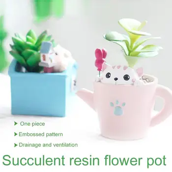 

Plant Pots 3D Resin Flower Planter Flowerpot Cute Animal Desktop Bonsai