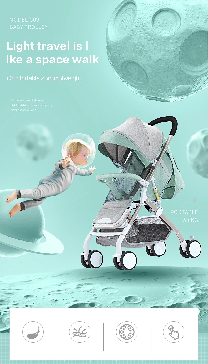 BETSOCCI коляска может сидеть на ультра-светильник портативный амортизирующий складной детский зонт тележка простая детская тележка