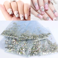 Super Glitter SS3-SS30 Crystal Rhinestones AB Flat Back Nail Rhinestone 3D Non HotFix Nail Art Decoration DIY Glass Manicure 400