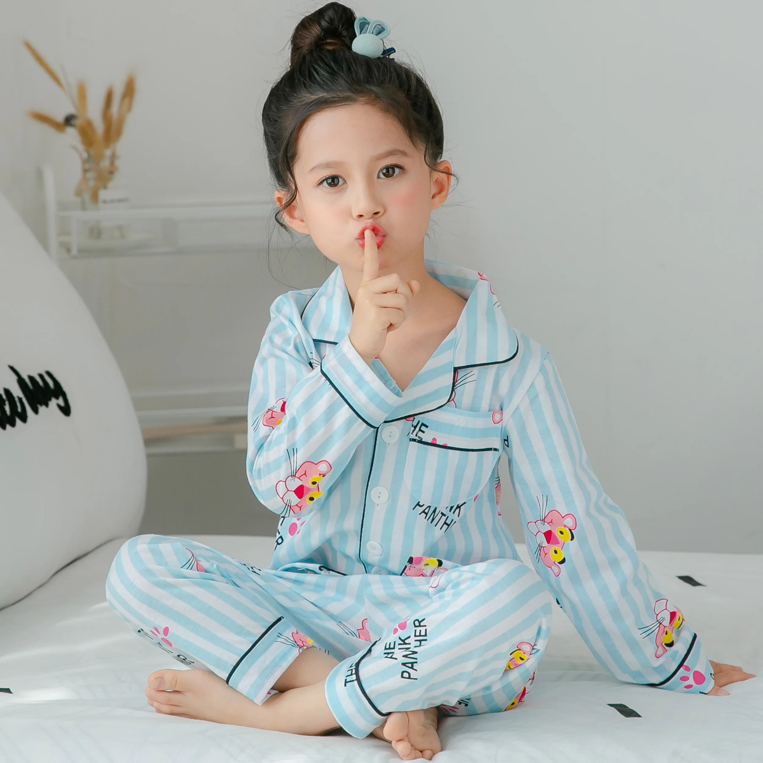 designer pajama sets Autumn Girls cotton pajamas set Children cute pyjamas Thin Sleepwear baby soft Loungewear Kids Pyjamas Boy short Top+ Pant best nightgowns Sleepwear & Robes