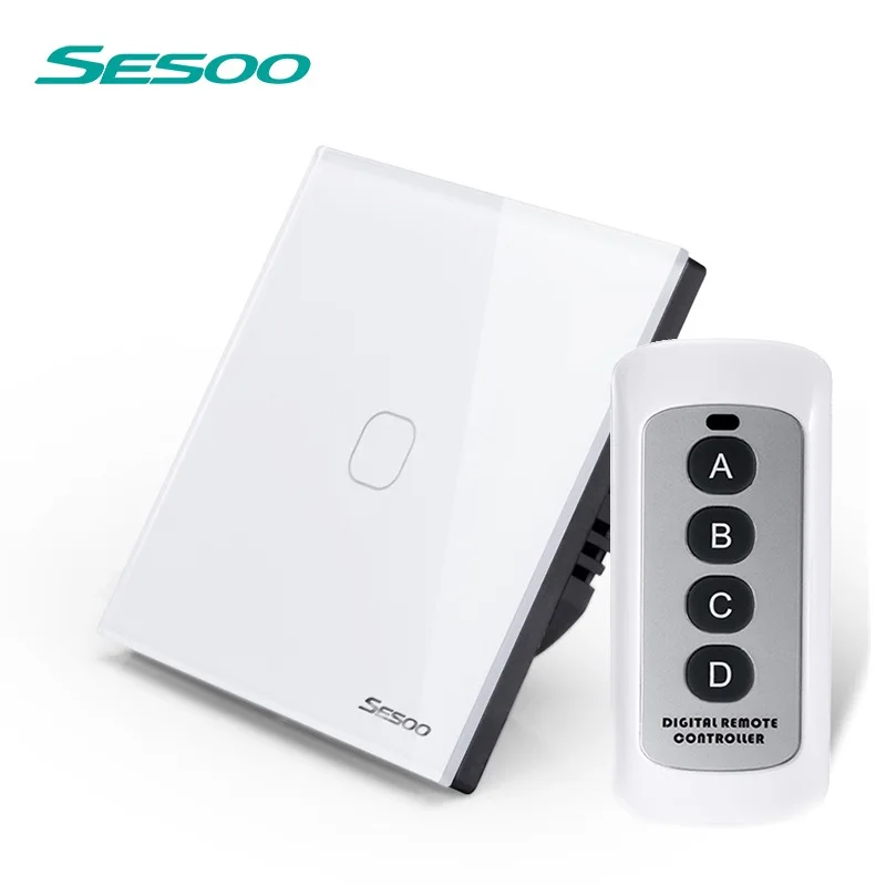 Sesoo Padrão da ue Interruptor de Controle Remoto Gang Way Rf433 50 60hz sem Fio Interruptor de Luz para Casa Inteligente