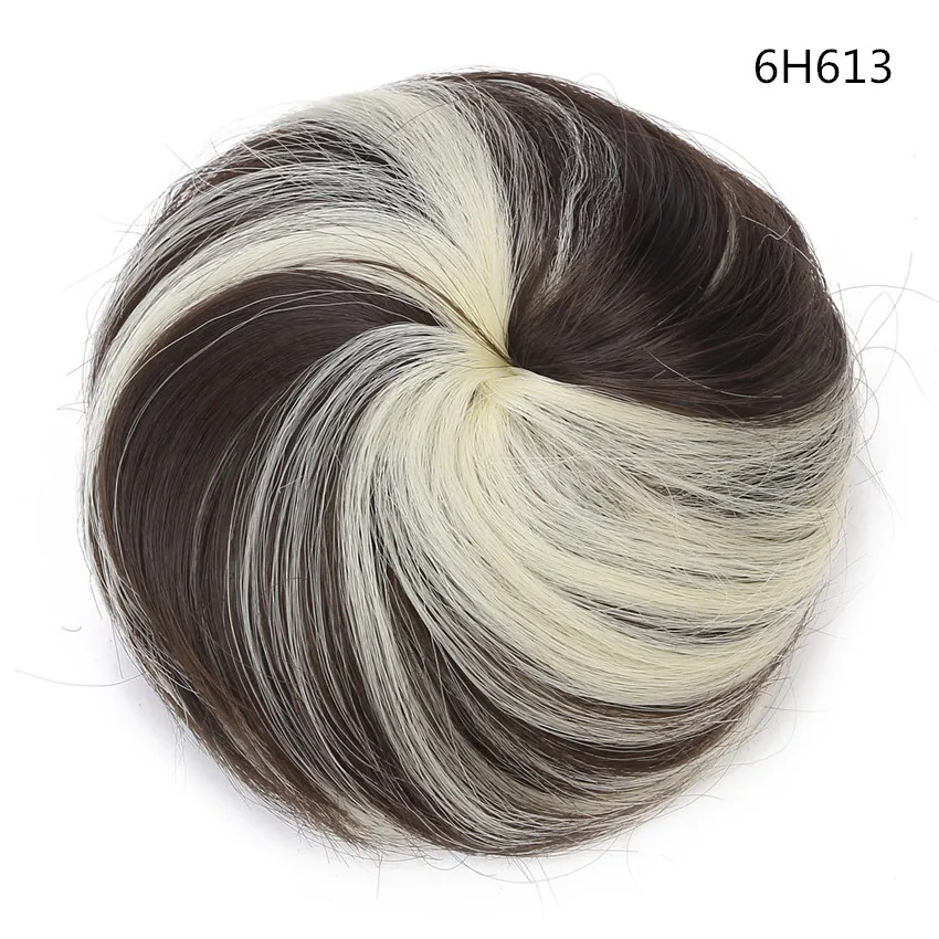 Накладные волосы булочка для наращивания на заколках синтетические волосы хвост пончик шнурок шиньон Updo волосы кусок конский хвост для женщин Q3 - Цвет: 6H613