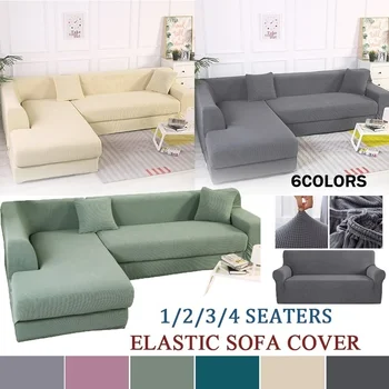 

1/2/3/4 Seater Solid Color Polyester Sofa Cover Living Room Universal Stretch Elastic Shaped Couch Cover Indoor Furniture Decor