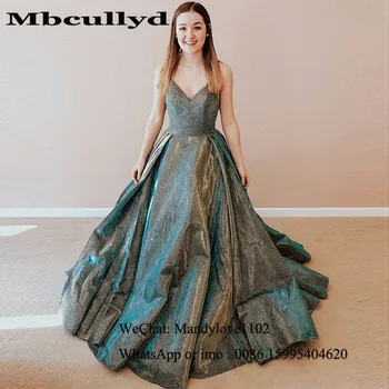 

Mbcullyd Graceful A-line Prom Dresses Long 2020 Shining Sequined Formal Evening Dress Plus Size Vestidos de fiesta de noche