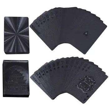 

K8356 Black Waterproof And Moistureproof Poker Plastic PET Film Cool Pattern Playing Cards Novelty Collecting Board Game