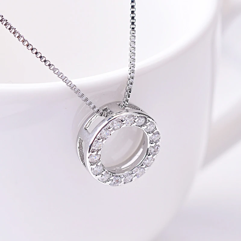 Silver Zircon Pendants Necklaces