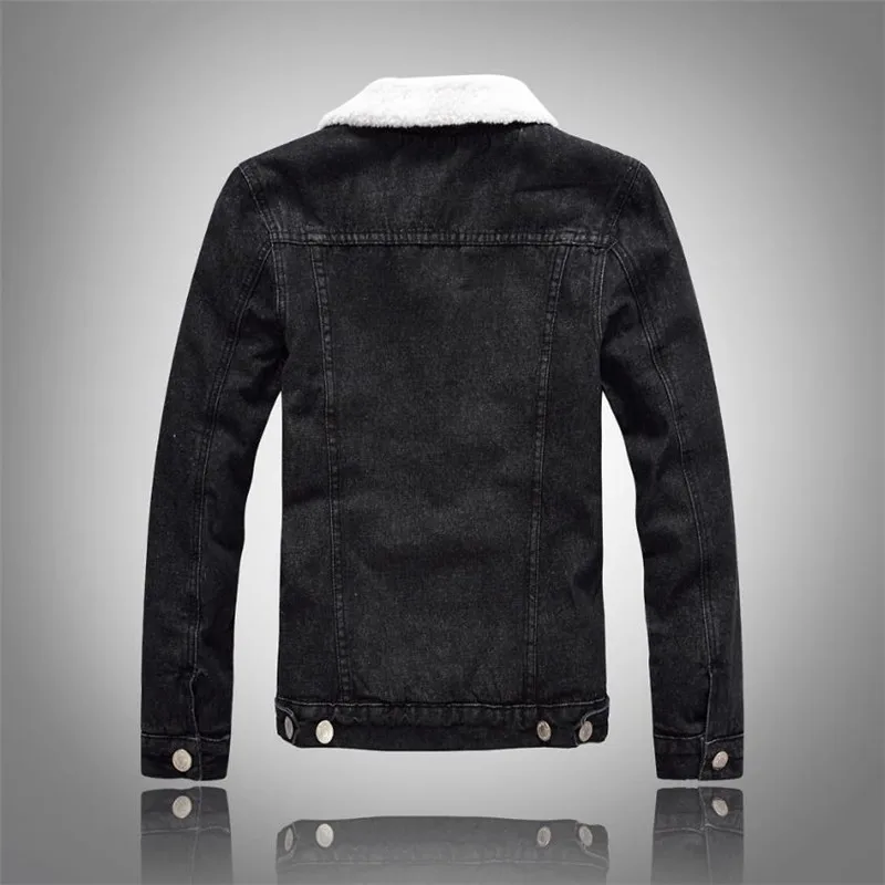 Осенняя флисовая джинсовая куртка с воротником из искусственного меха, мужская зимняя куртка-бомбер, модная байкерская куртка Casaco Masculino, повседневная бархатная теплая куртка