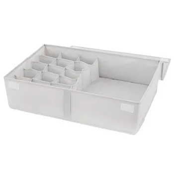 

Case Useful Square Washable Storage Box Foldable Underwear Container Separate Grid Oxford Cloth