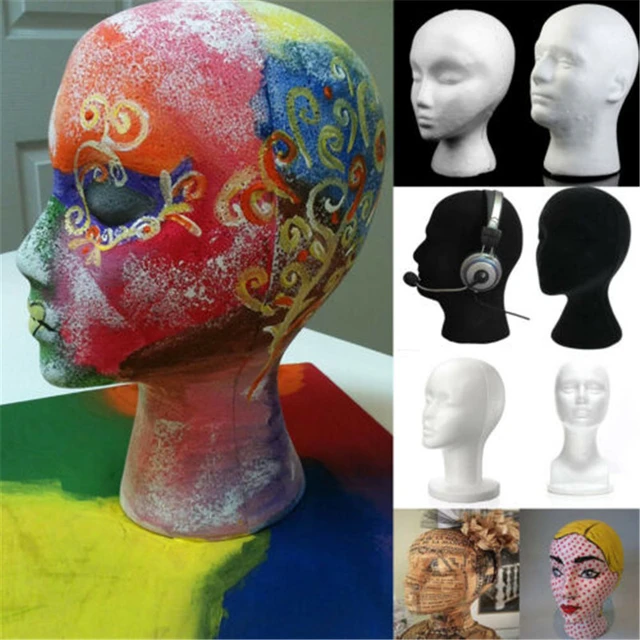 Velvet Head for Wigs Making Manikin Display Holder Styrofoam Foam Heads -  AliExpress
