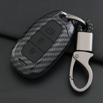 

Carbon Fiber Silicone Car Key Case For Hyundai i30 Ix35 Solaris Azera Elantra Grandeur Ig Accent Santa Fe Verna 2017 2018 Cover