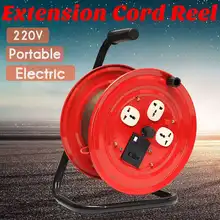 220V Мульти-выход 3 штекер Сверхмощный Красный Удлинитель электрический катушка для спиннинга ветряная катушка