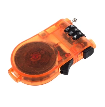 

3 Feet Cable Lock Retractable Combination for Luggage Cycling - Orange