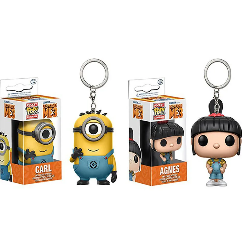 FUNKO POP мультфильм милый Гадкий Миньон Карл Агнесс Карманный Брелок виниловые
