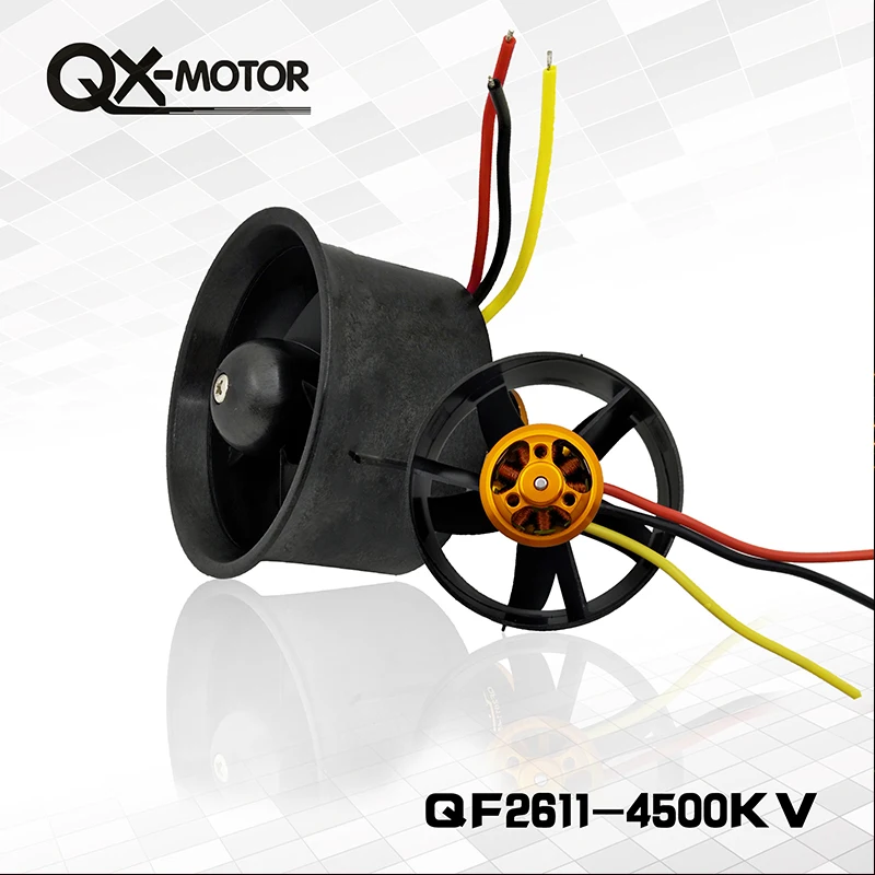 QX-двигатель 64 мм 5-лопастной пропеллер QF2611-4500KV 3-4S Ducted Suit EDF для радиоуправляемого