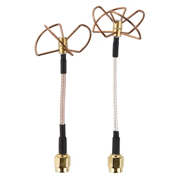 

FPV 5.8G Clover 3 Blade Transmitting w/ 4 Blade Receiving Antenna (TX w/ RX) Straight/Needle Connector gold