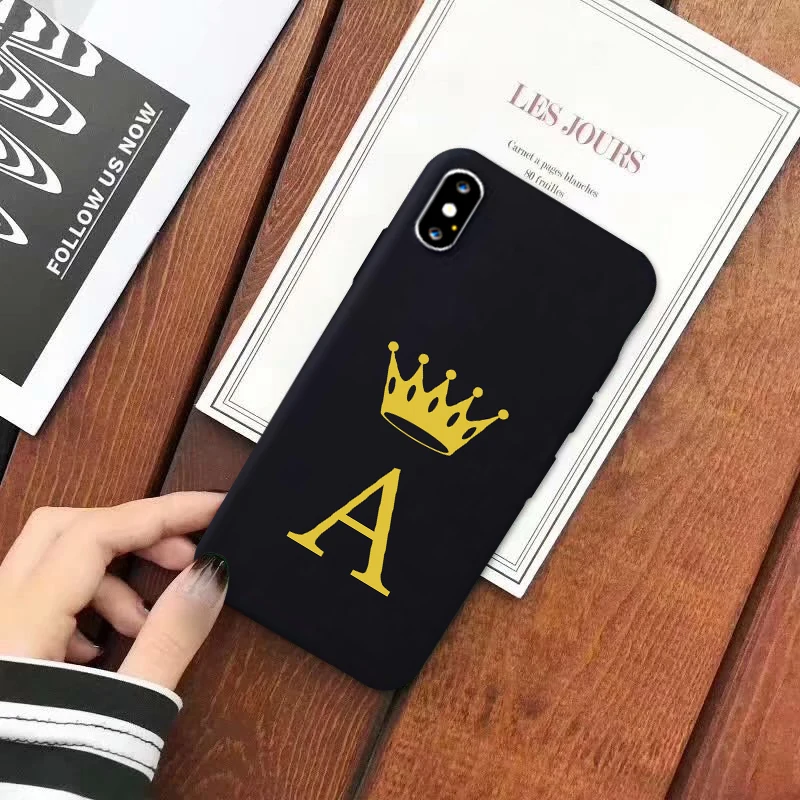 Style 1 GYKZ Fashion Gold Crown Letter Couple Case For Huawei Mate 20 Pro P20 P30 Lite Black Silicone Soft Phone Cover For Samsung S8 S9 - Цвет: Style 1