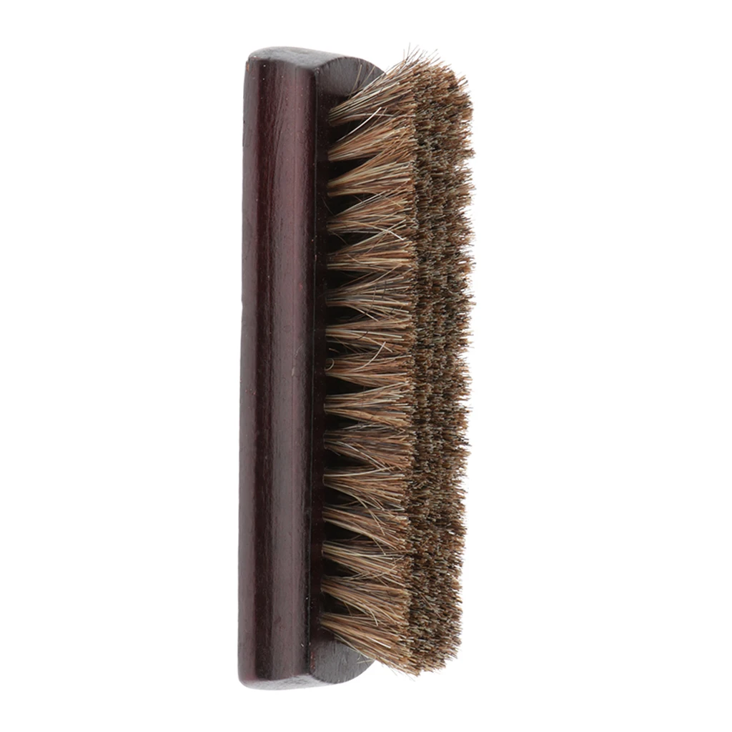 Shoe Boot Cleaning Brush Cleaner Polishing Brush With Wooden Handle Brown