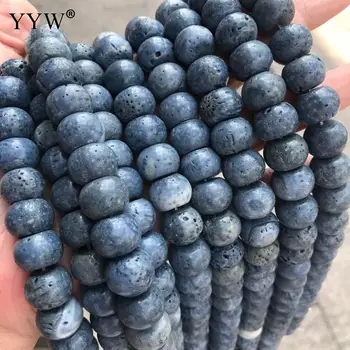 

YYW 10x14mm Natural Coral Beads Blue Color Round Loose Beads For Jewelry DIY Making Bracelet Necklace Best Quality Material