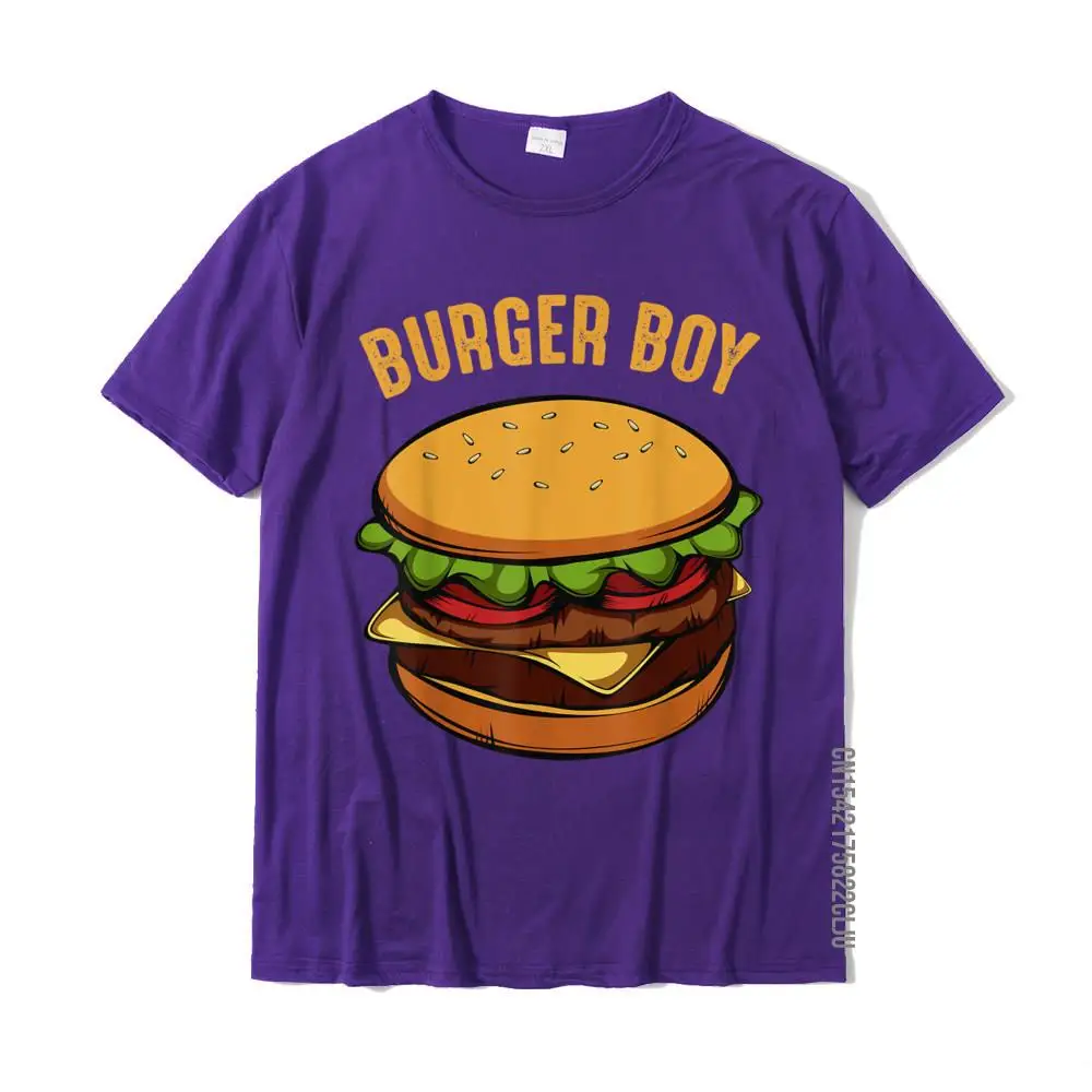 Tops T Shirt Casual Tee-Shirts Father Day Latest Summer Short Sleeve All Cotton Round Neck Youth Tshirts Summer Hamburger Cheeseburger Burger Boy Funny Fast Food Lover T-Shirt__24363 purple