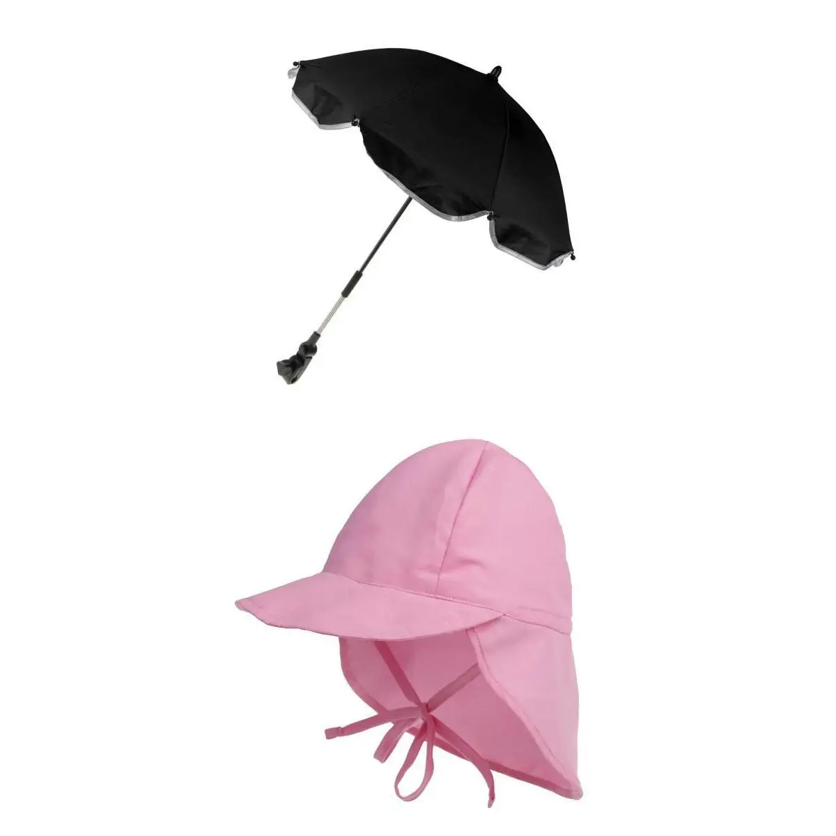 Kids Toddlers Sun UV Protective Summer Hat & Pram Parasol Stroller Umbrella