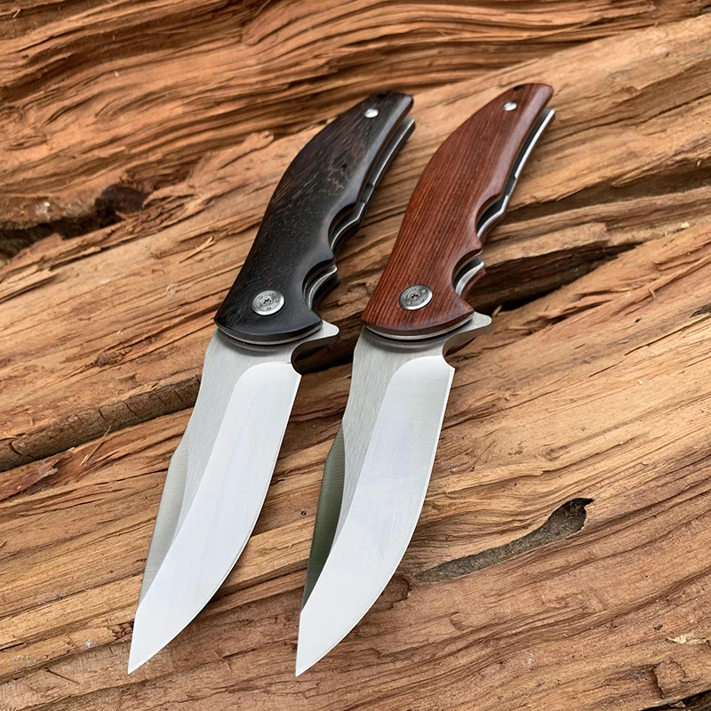 EDC defense личный Тактический 440C складной нож с черной ручкой из палисандра для