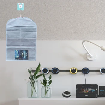 

2Pcs Double Sides Hanging Storage Bag Cloth Sundries Container Hanging Storage Organizer (3 Layers)
